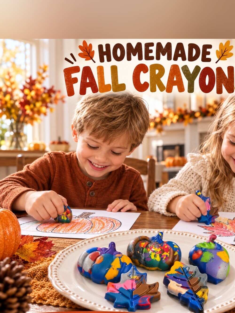 Homemade Fall Crayons - Non-Toxic Washable Kids Crayons (Multicolor)
